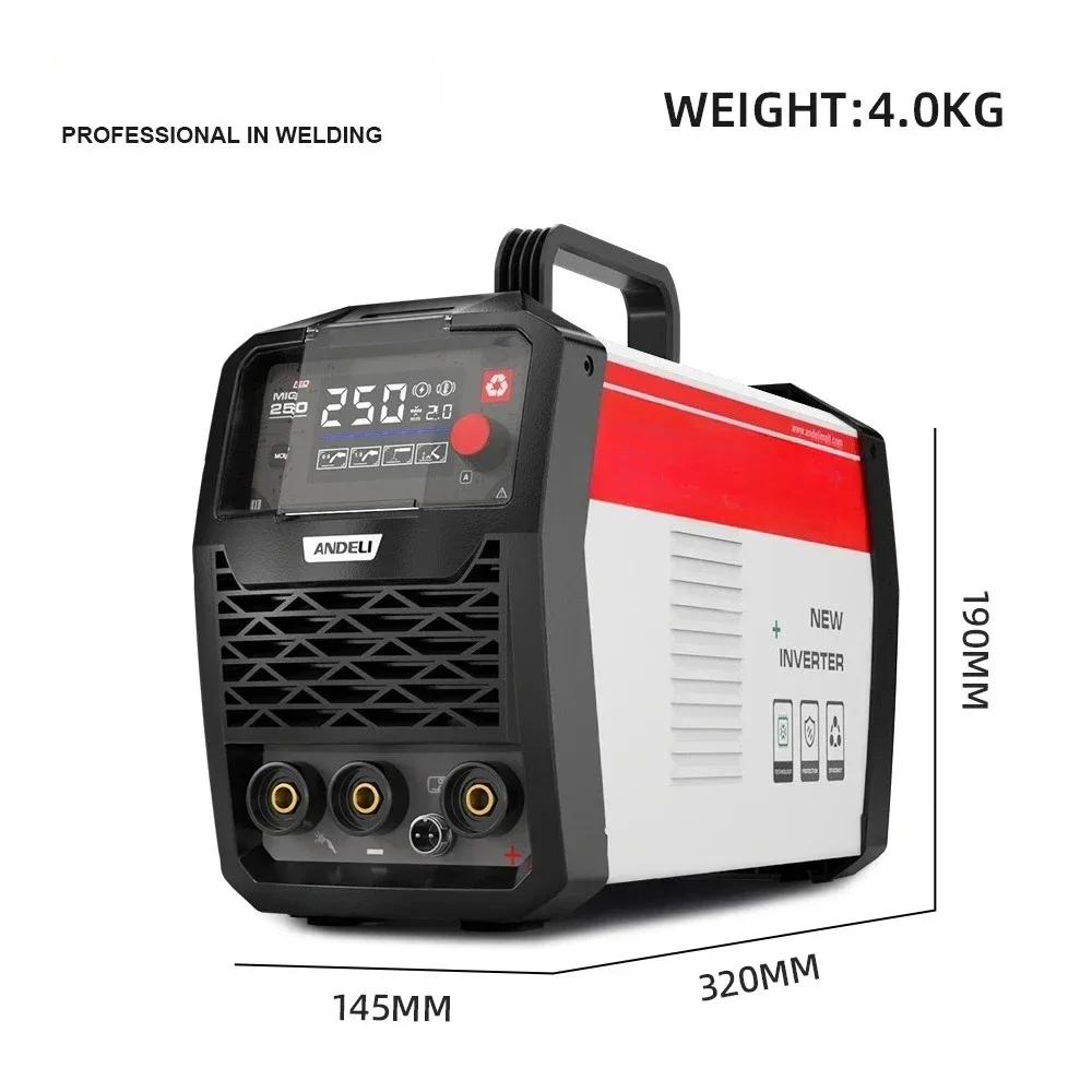 ANDELI 220V Semi-automatic Welding Machine Lift TIG MMA MIG 3 in 1 Gasless MIG Welder for Household MIG-250ME