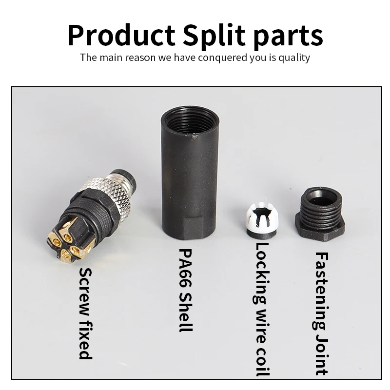 5 PCS M8 Sensor Connector Flange 3/4/5/6/8 Pin Male&Female Waterproof Aviation Plug&Socket Proximity Switch Seat