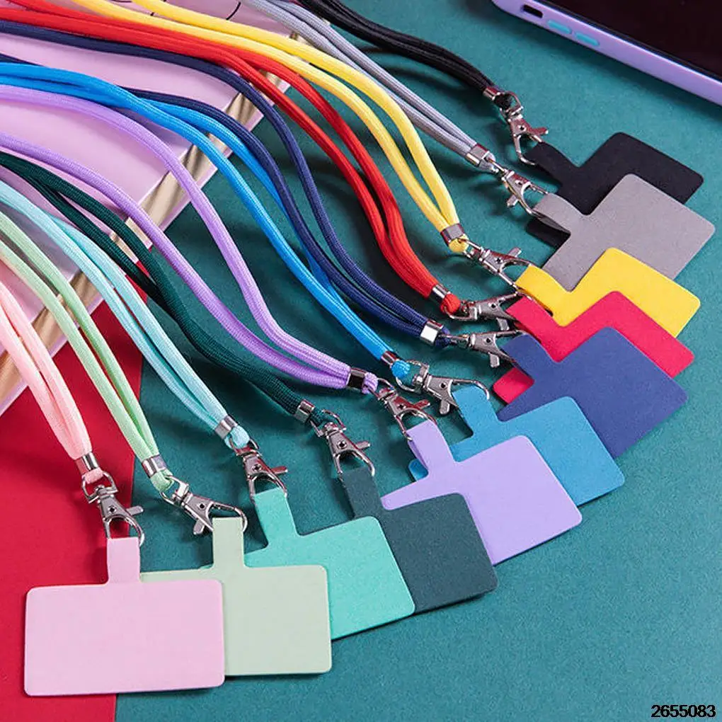 NEW Adjustable Phone Lanyard Detachable Neck Cord Lanyard Strap carabiner Compatible pendant with card for mobile key fob colors