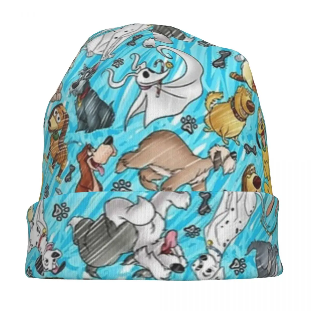 Animation Dogs Stitch Caps 101 Dalmatians Goofy Goth Men Women Skullies Beanies Hats Spring Warm Thermal Elastic Bonnet Hats