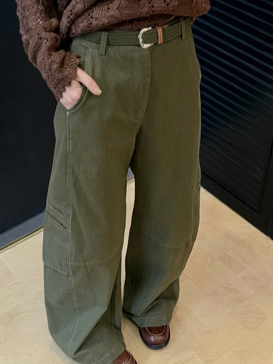 

Модные ретро-джинсы из хлопка Jaajaaa, весна 2026, прямой крой, повседневные брюки из чистого хлопка для женщин, с функцией сохранения тепла