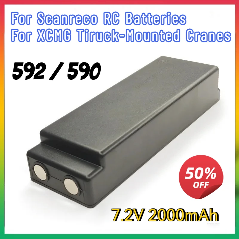 

7.2V 2000mAh New TYPE：592 590 Battery for Scanreco Remote Control Batteries for XCMG Truck-Mounted Cranes Battery Accessories