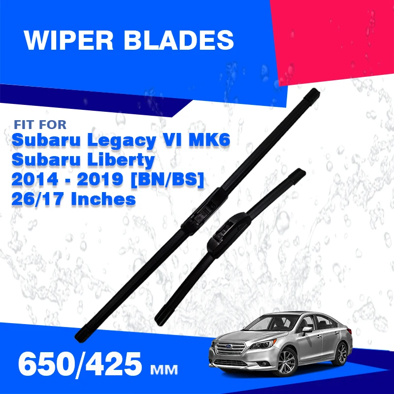 

For Subaru Legacy 6 MK6 VI 2014 - 2019 BN BS Liberty Front Wiper Blades Window Windshield Windscreen Brushes J HOOK Arms Cutter