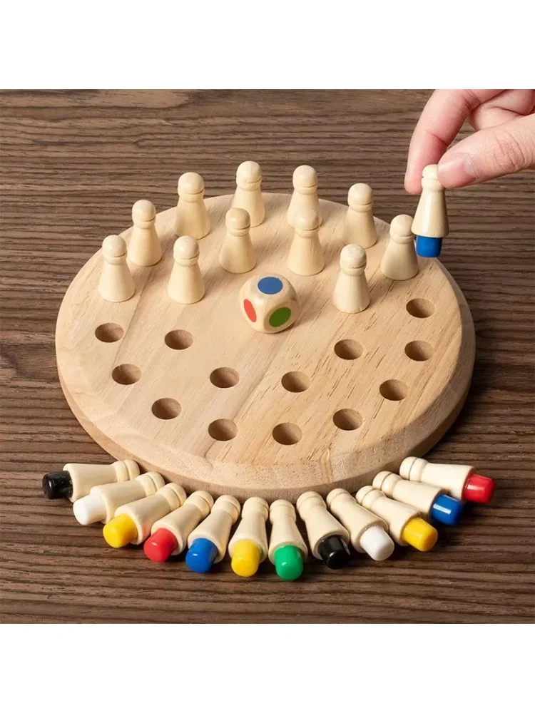 New Thinking Color Solid Wood Memory Chessboard Training Concentration Cognitive Ability Interactive Desktop Toy Game!