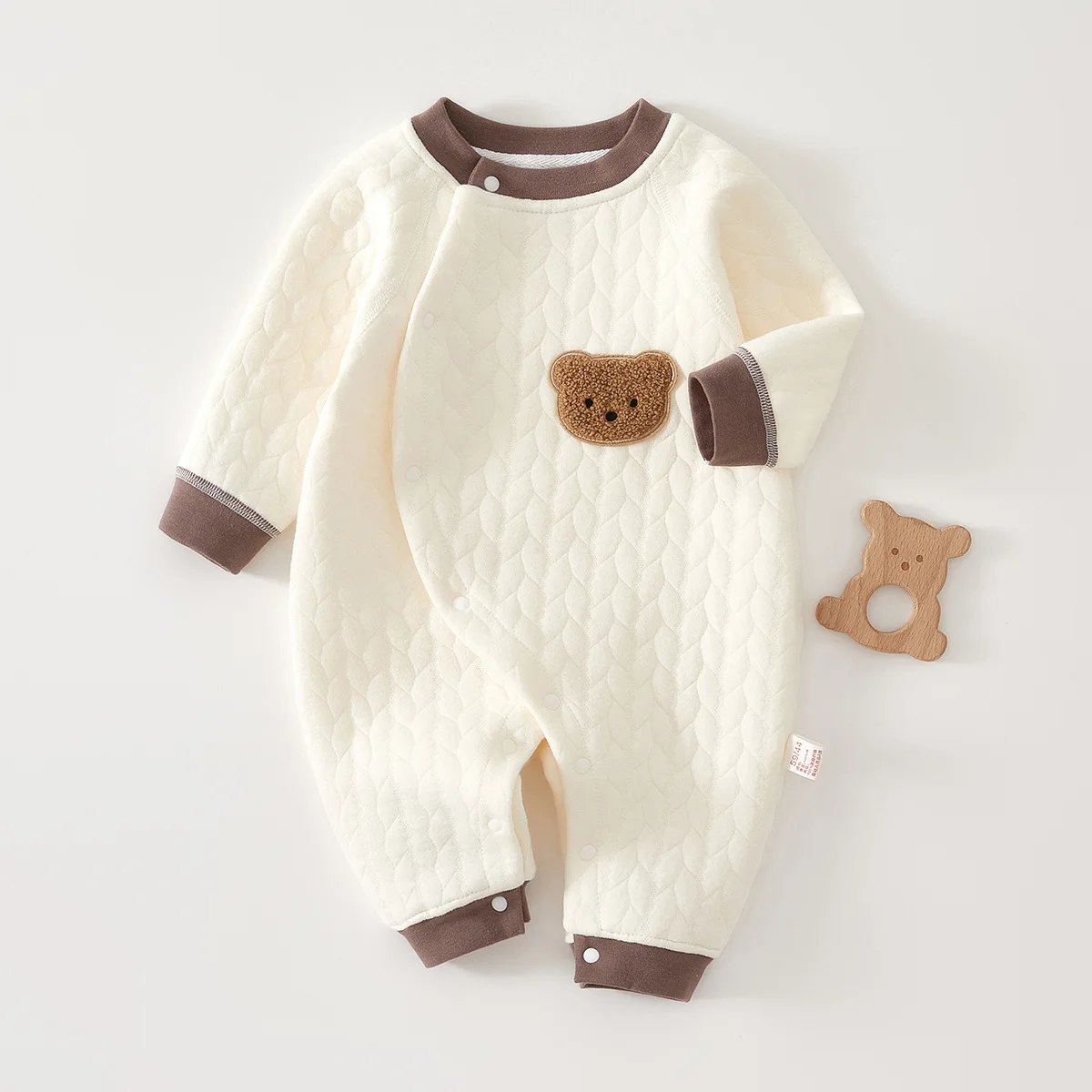 Baby onesie autumn and winter padded warm pure cotton baby clothes close to the body 0-6-12 winter class a winter