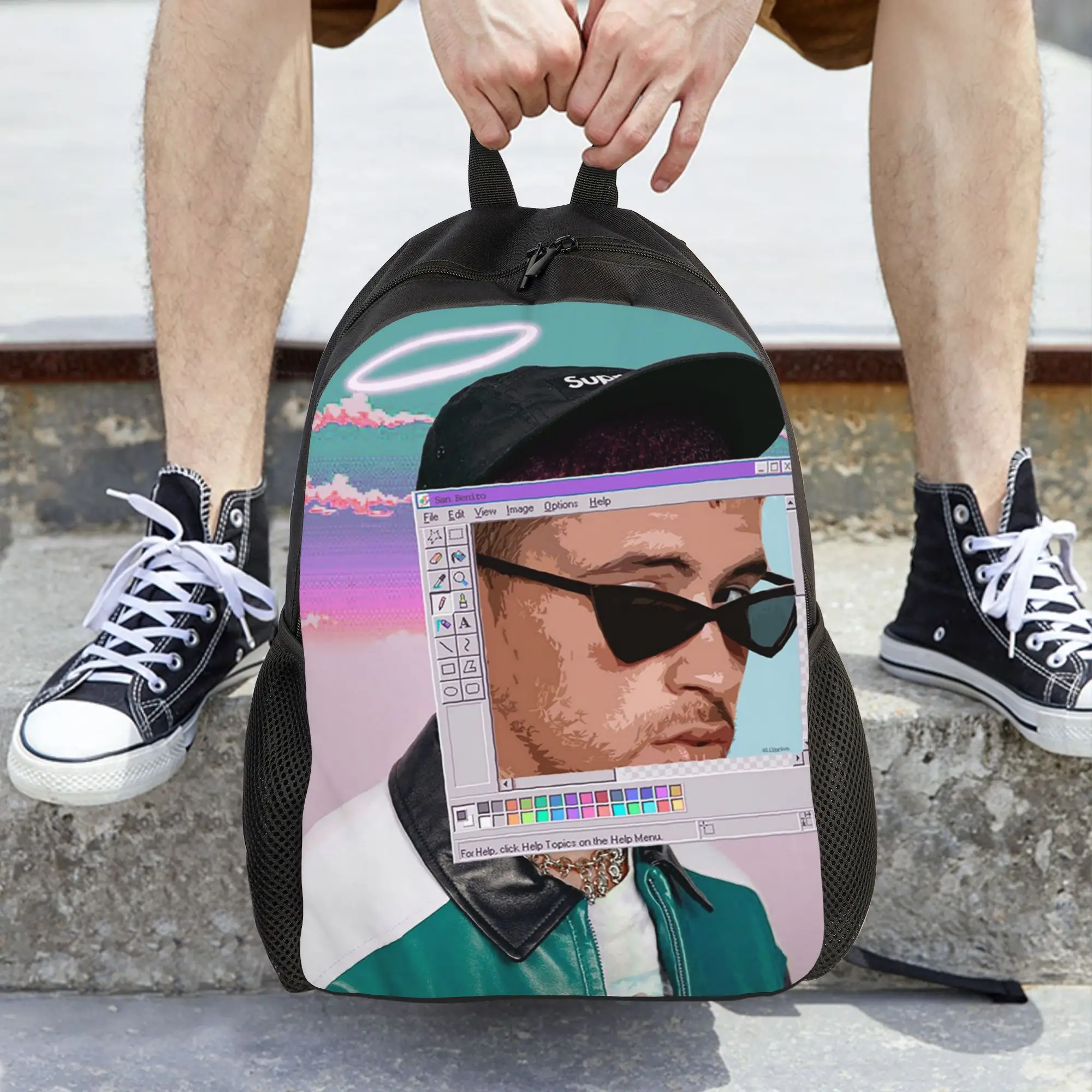 

Женский рюкзак Bad Bunny Mochila, классический школьный рюкзак для студентов, рюкзак для ноутбука, большой вместительный дорожный рюкзак для мальчиков и девочек