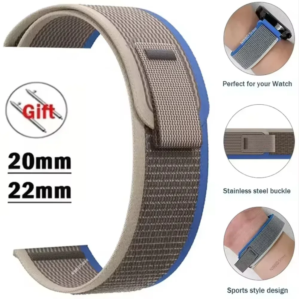 20mm 22mm Trail Nylon Strap for Garmin Forerunner 970  965 955 570 165 55 Sports Bracelet Garmin Venu 3/Active 6/Move Trend Band