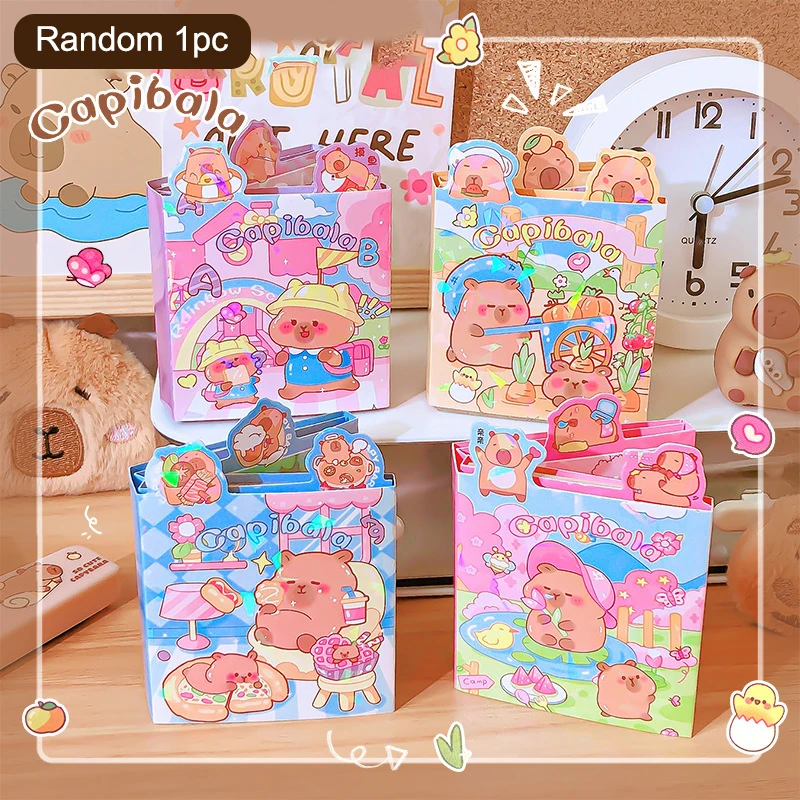 

Блокноты для заметок с милыми капибарами, простые стикеры для скрапбукинга, школьные принадлежности, планировщик, клейкие заметки, канцелярские товары, подарки