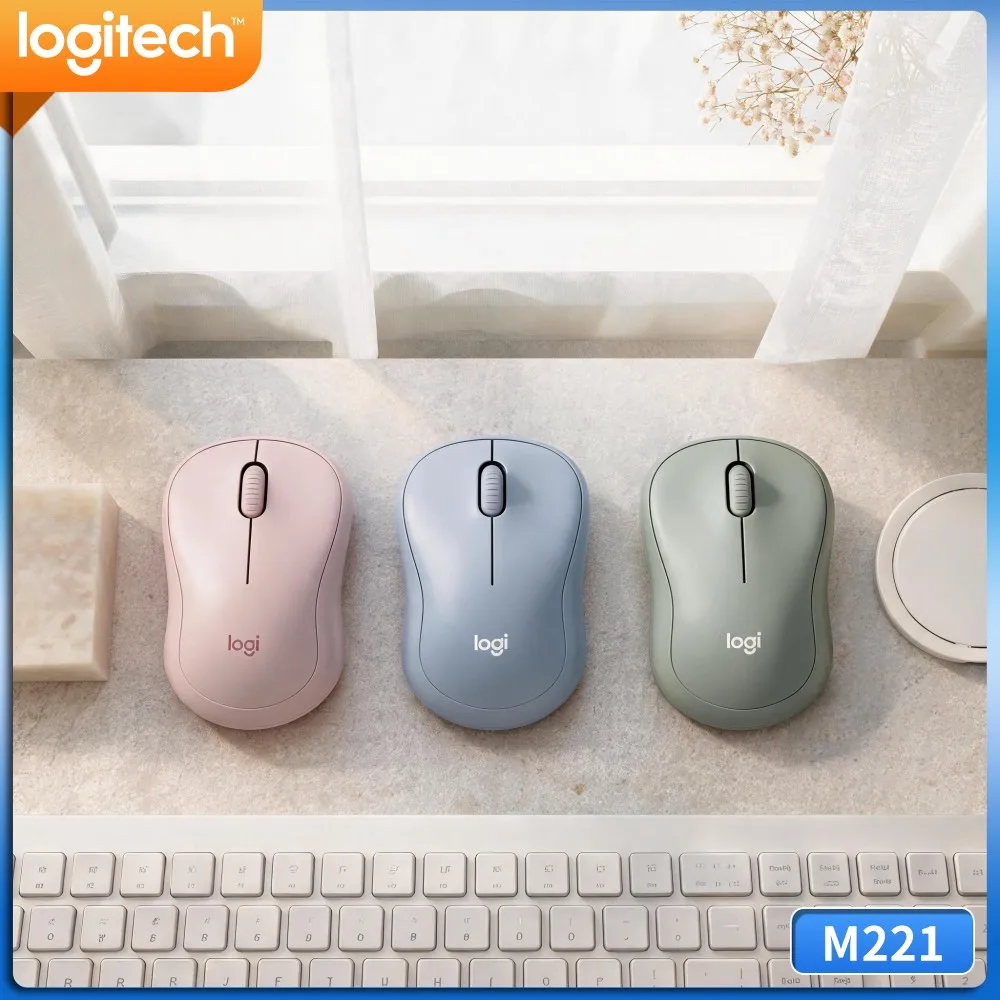 Logitech M221 Quiet Optical Mouse,18‑Month Battery Span,Silent Click,1000DPI,Portable,For Study Office Home Purposes