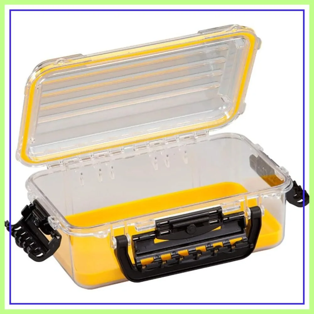 

Waterproof Dry Box with Wrist Strap for Boat Kayak Camping Outdoor Gear Storage 11x7x4 Inch Clear/Yellow