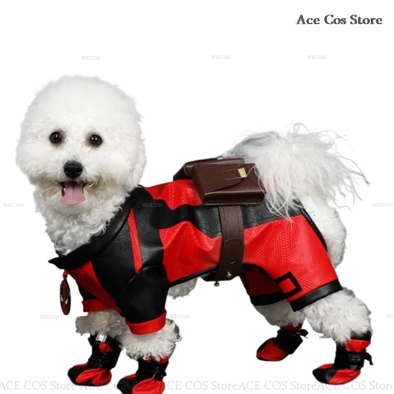 Deadppool Dogpool Dog Pool Movie Cosplay Costume Animal Pet Cosplay Suit 2024 Cute Uniform Dogs Puppy Halloween Party Clothes