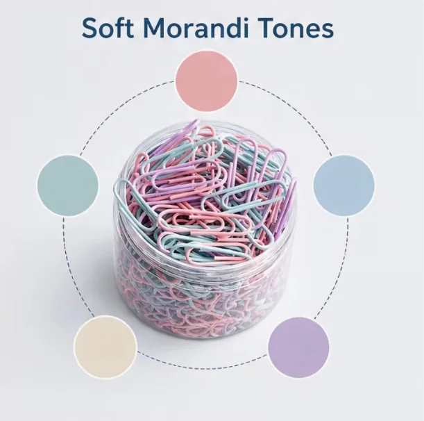 500/160pcs Mixed Colored Paper Clips, Office Supplies, Paper Fasteners, Large-Sized Document Bookmarks, Round-Shaped Paper Clips