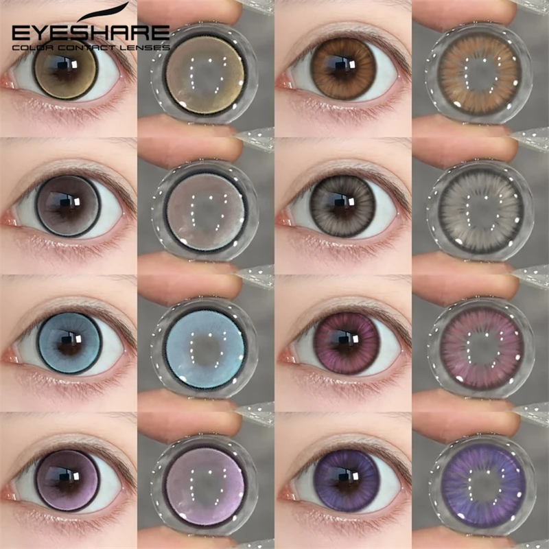 EYESHARE Hochwertige weiche farbige Kontaktlinsen, koreanische braune Linsen, rosa Make-up-Linsen, lila Augen, kontaktgraue Schönheitslinsen