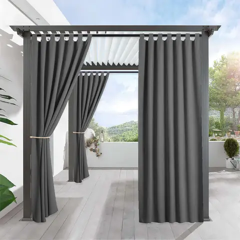 1PC, 야외 단열 방수 커튼, 파티오, 현관, Pergola, Cabana 장식용 탭 탑 커튼