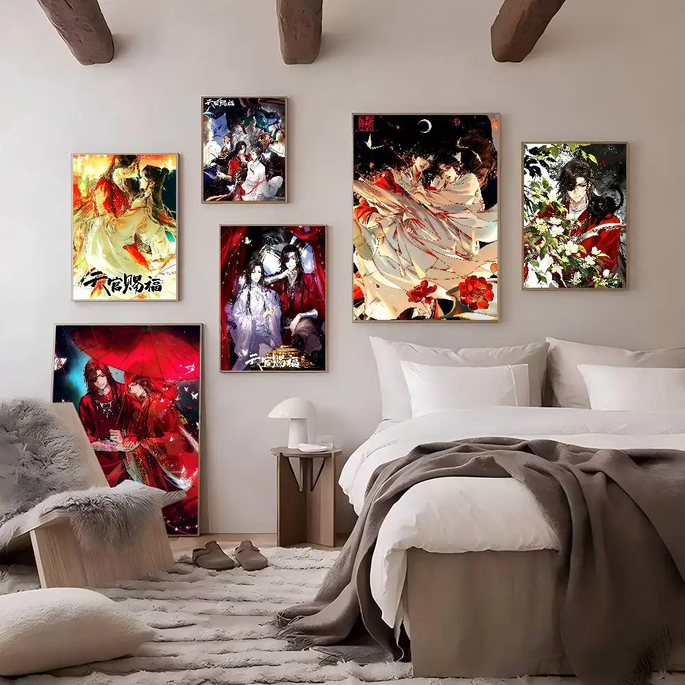 Tian Guan Ci Fu H-Heaven Official Blessing Classic Anime Poster Waterproof Paper Sticker Coffee House Bar Room Wall Decor
