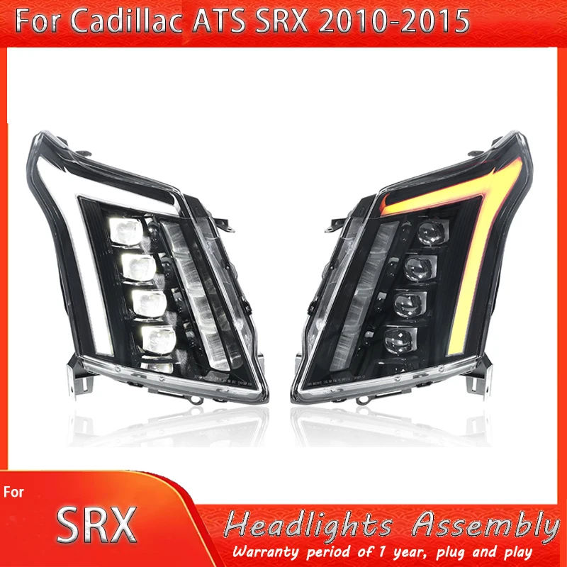

Пара подходит для Cadillac SRX 2010-2015 годов в сборе, модифицированные светодиодные линзы, дневные ходовые огни, указатель поворота для ходовой воды