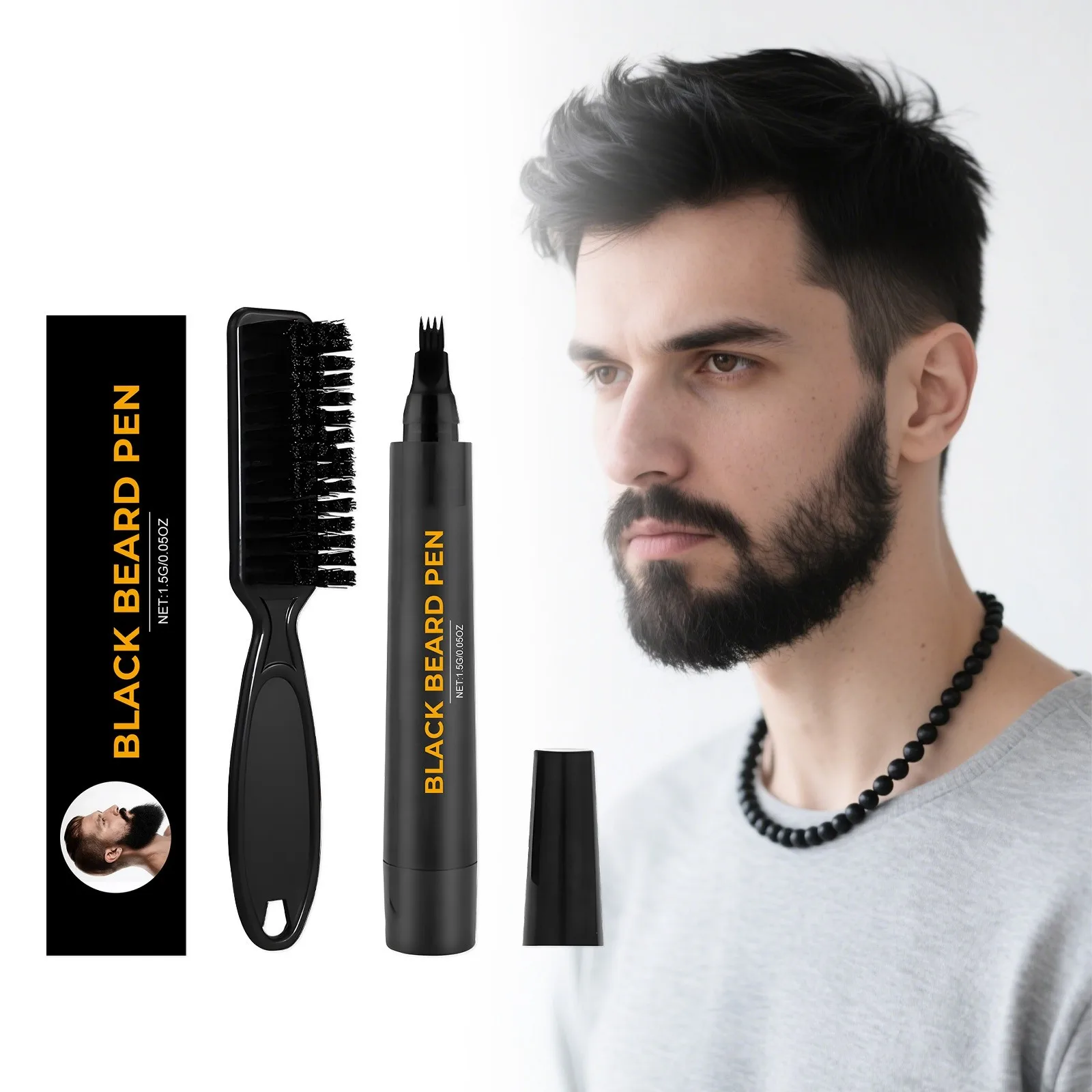 

Водостойкая ручка для бороды, наполнитель для мужчин, ручка для окрашивания усов, наполнитель для бороды, усилитель черного волокна, ручка для набивки бороды, инструмент