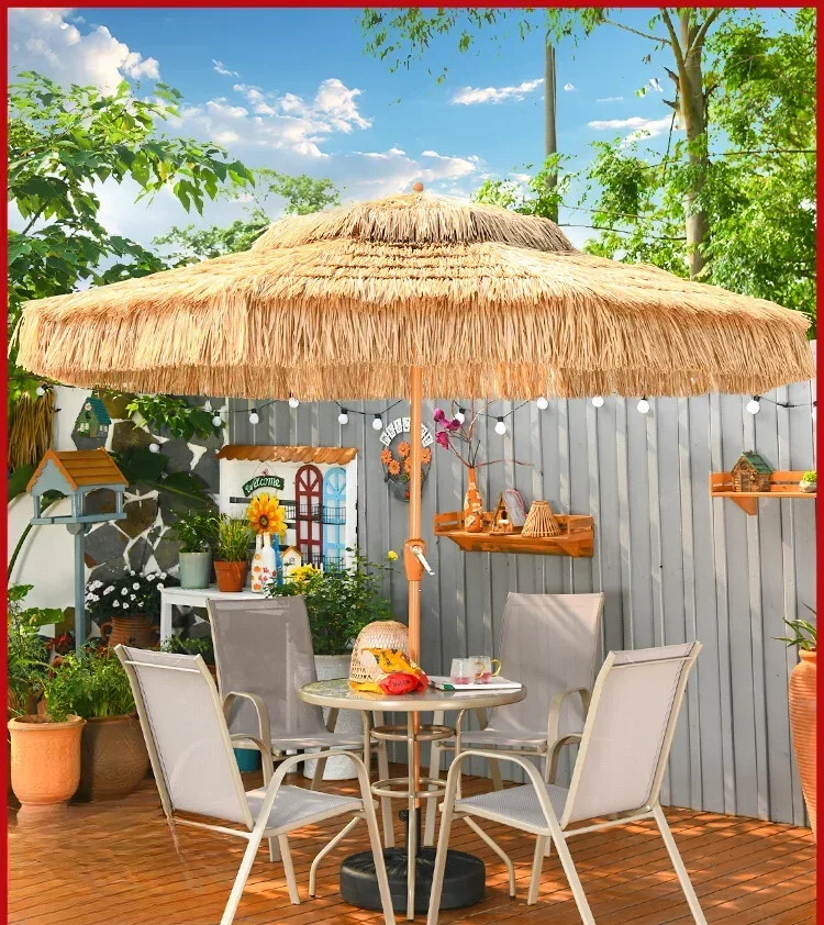 Outdoor Umbrella Garden Outdoor Sun Umbrella Advertising Thatched Central Pillar Umbrella Balcony Table and Chair ParasolOutdoor