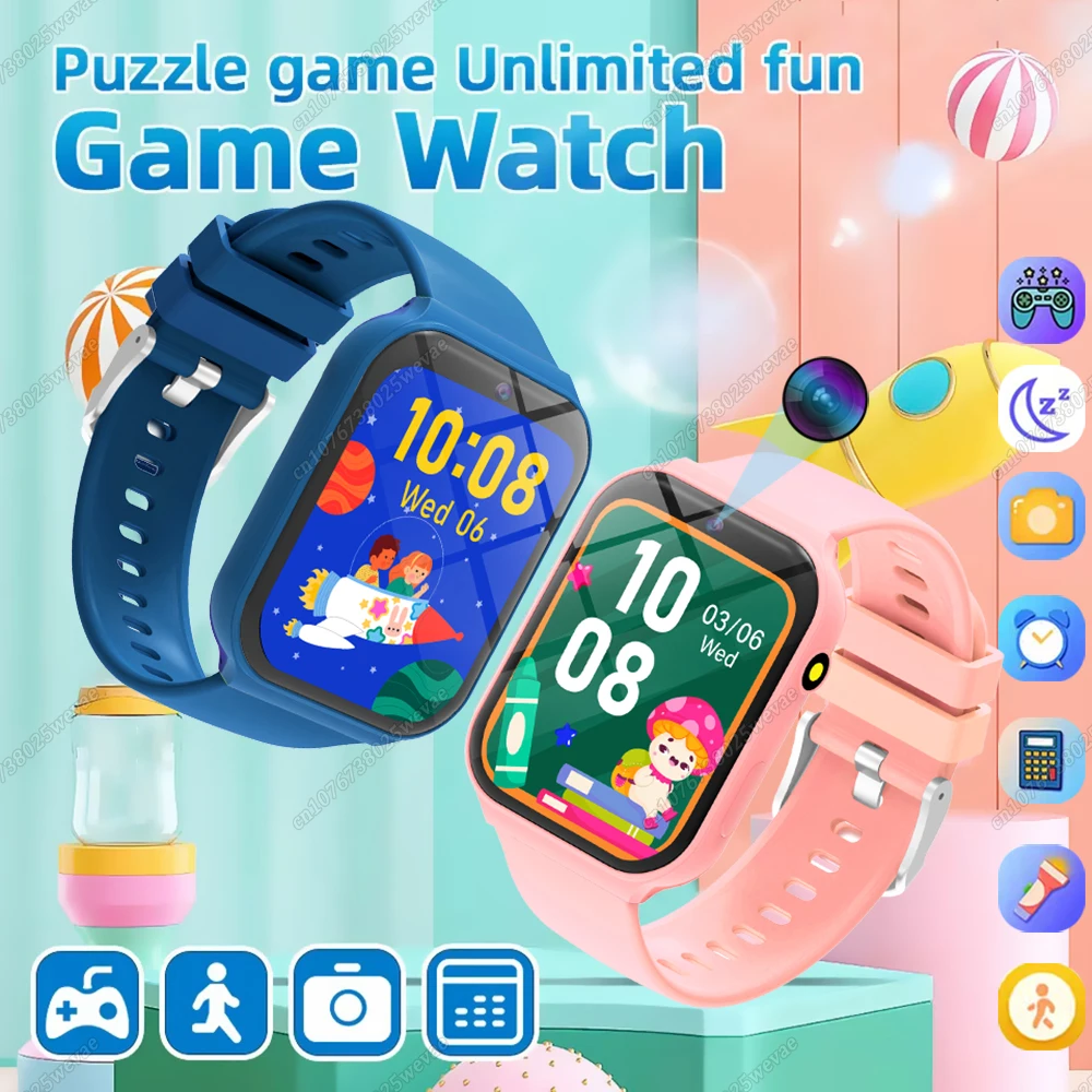 

2025 New Smart Watch For Children HD Touch Screen Camera 18 Games Sleep Monitoring Alarm Clock Calculator Birthday Gift Boy Girl