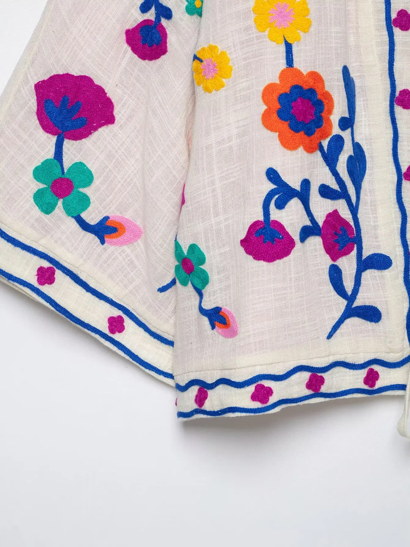 Lässige Damen-Kimono-Mäntel mit Blumenstickerei, Herbstmode 2026, langärmelige Oberteile mit Bindung, Vintage, lockere Streetwear-Oberbekleidung – Detail 7