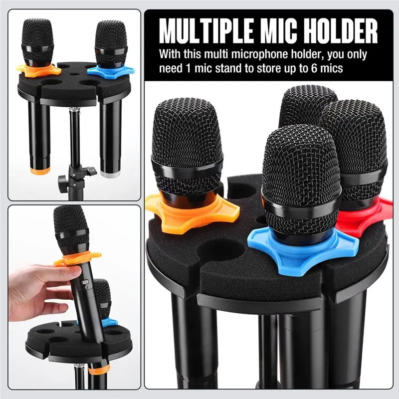 b29c-microphone-holder-round-tray-stand-holds-up-to-6-mics-for-organizer-display-wired-wireless-mic-support