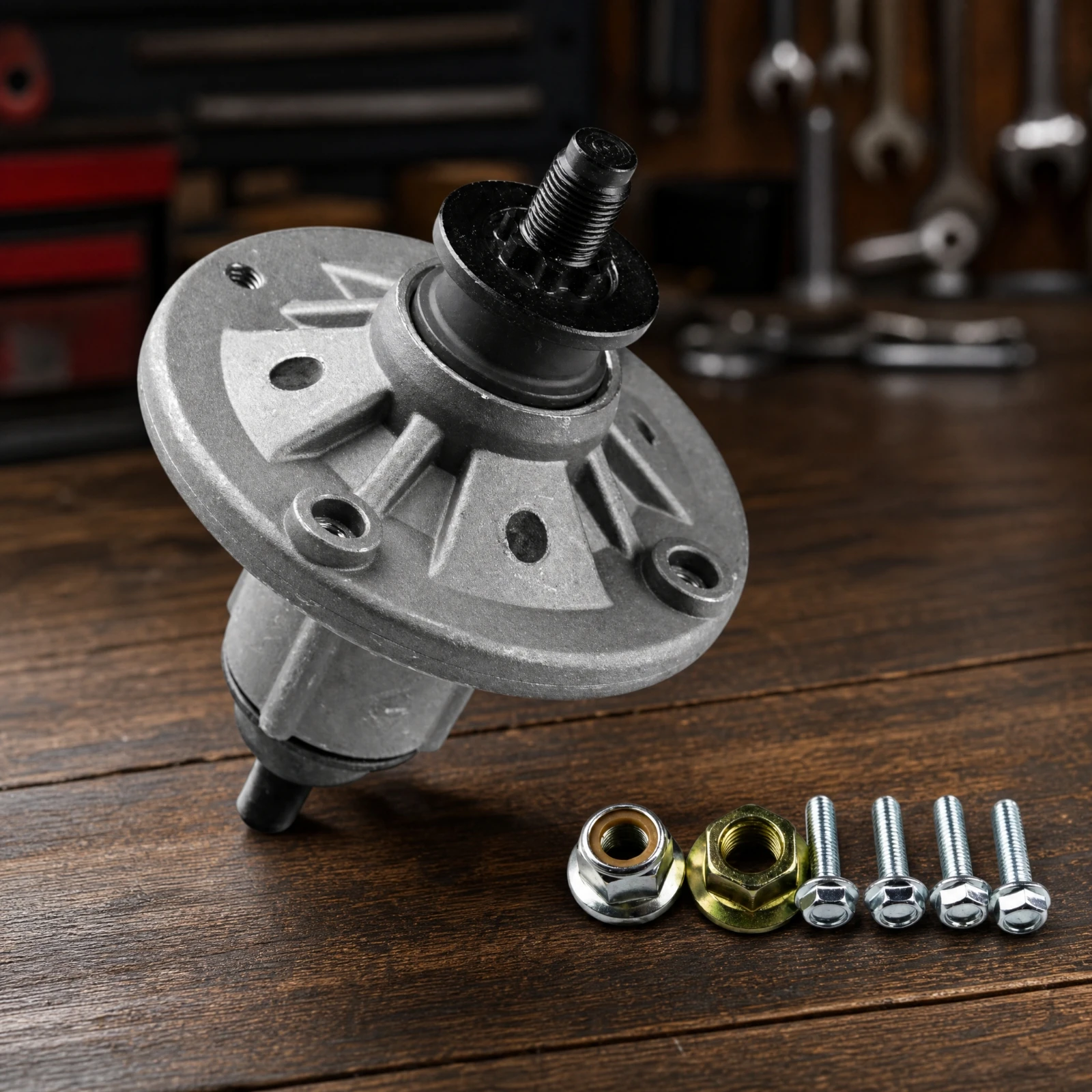 Replacement Mower Spindle Assembly Compatible Mower Spindle Assembly with Pulley and Nut Sturdy Long-Lasting