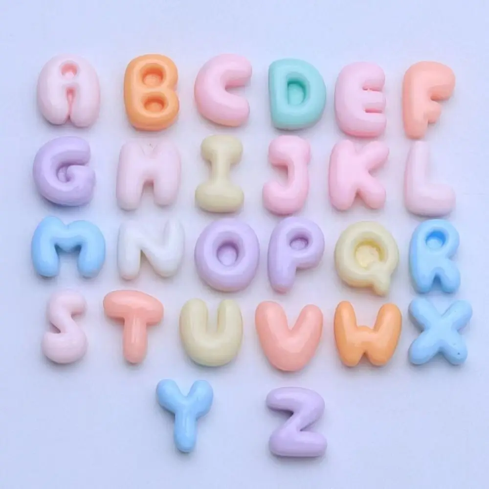 20pcs New Resin Slime Charms Mixed Flatback Embellishments Jewelry Making English Letter Phone Case Decor