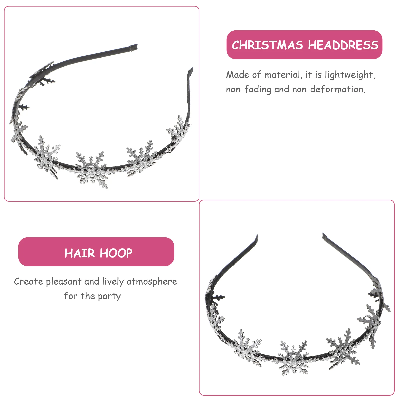 Christmas SnowflakeแถบคาดศีรษะผมทองHoopเด็กทารกของขวัญฮาโลวีนผู้ใหญ่Headwear Headdressเด็กอุปกรณ์เสริม