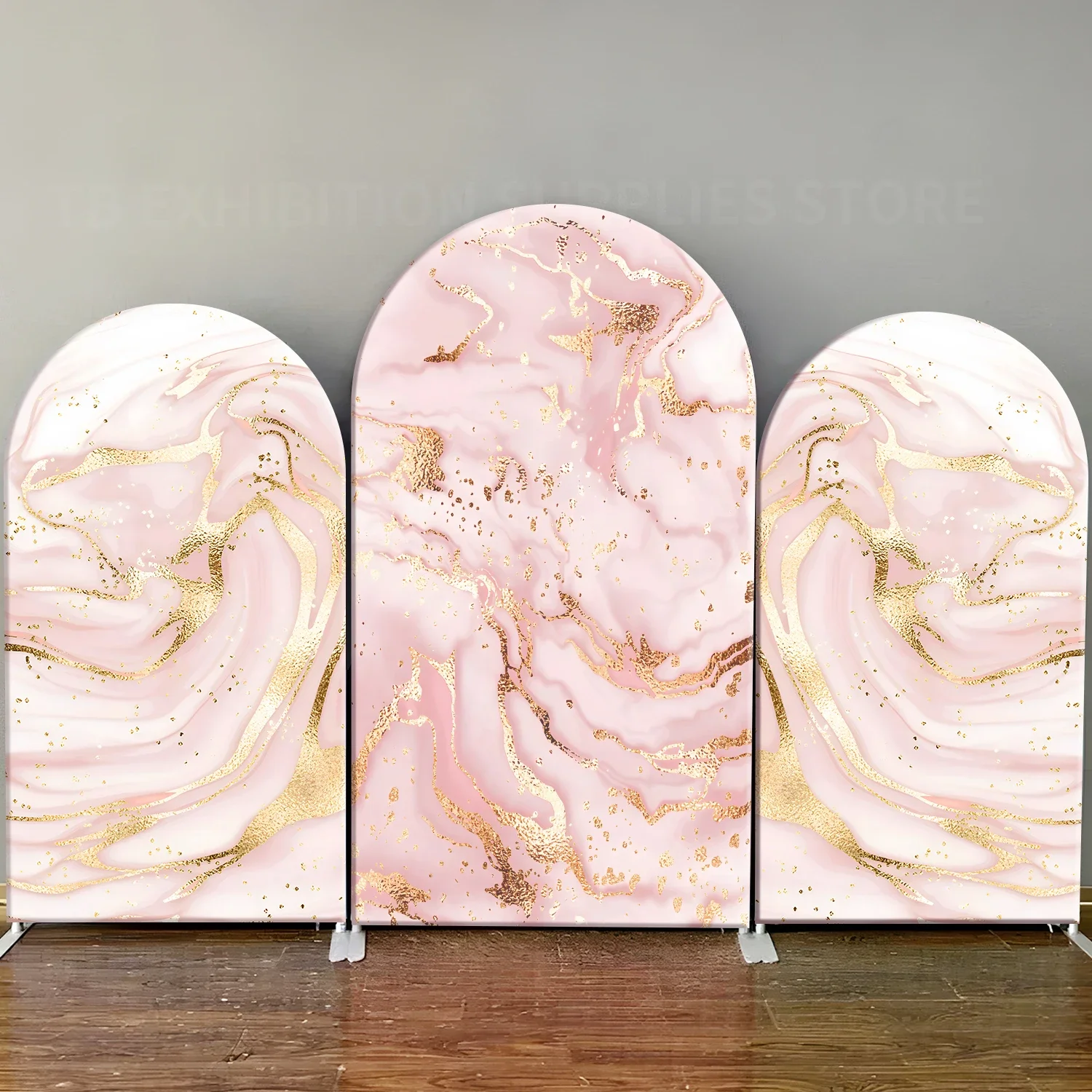 

Pink Marble Texture Arch Backdrop Gold Art Stripe Girl Birthday Bridal Shower Wedding Custom Arch Background Cover Party Decor