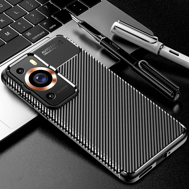 

Hauwei P60 Pro Case Matte Slim Carbon Fiber Texture Back Cover For Huaweip60 Huawei P 60 P60 Pro P60Pro 4G 2023 Shockproof Coque