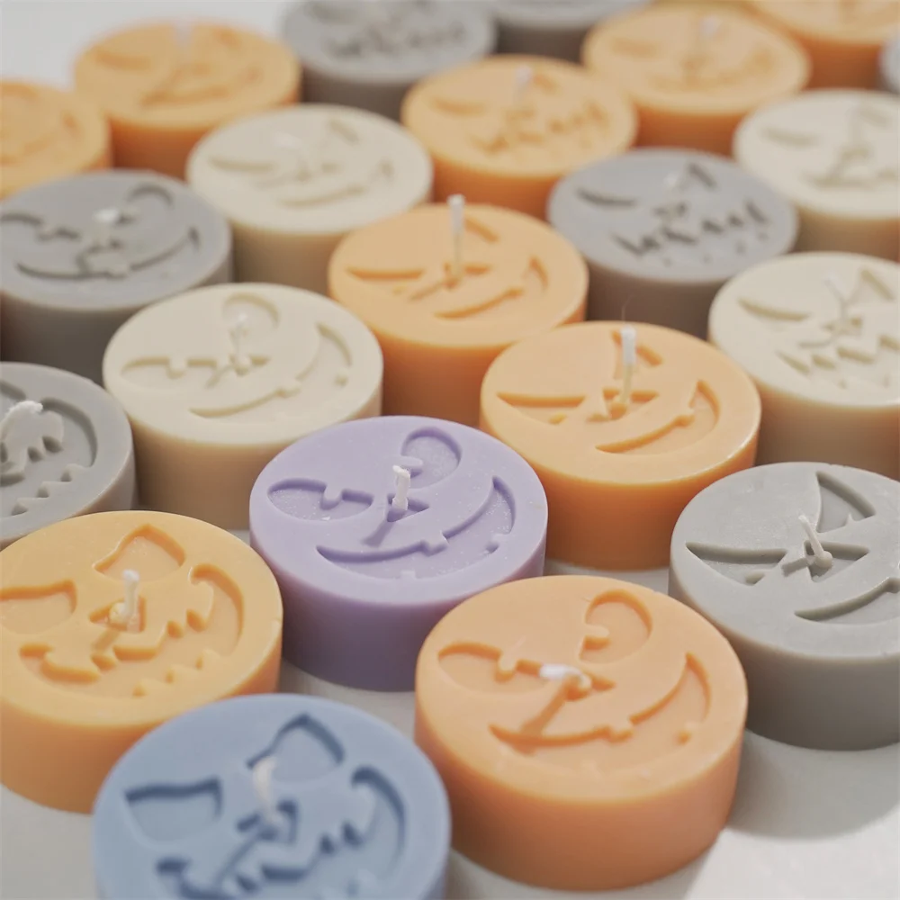 Haunted Grins Tealight Candle Mold DIY Handmade Candle Silicone Mould Halloween Home Decoration