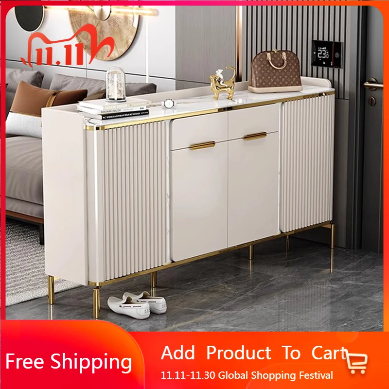 

Nordic Luxury Shoe Cabinet Mobile Living Room Storage Slippers Vertical Shoe Shelf Designer Hallway Zapatero Salon Furniture