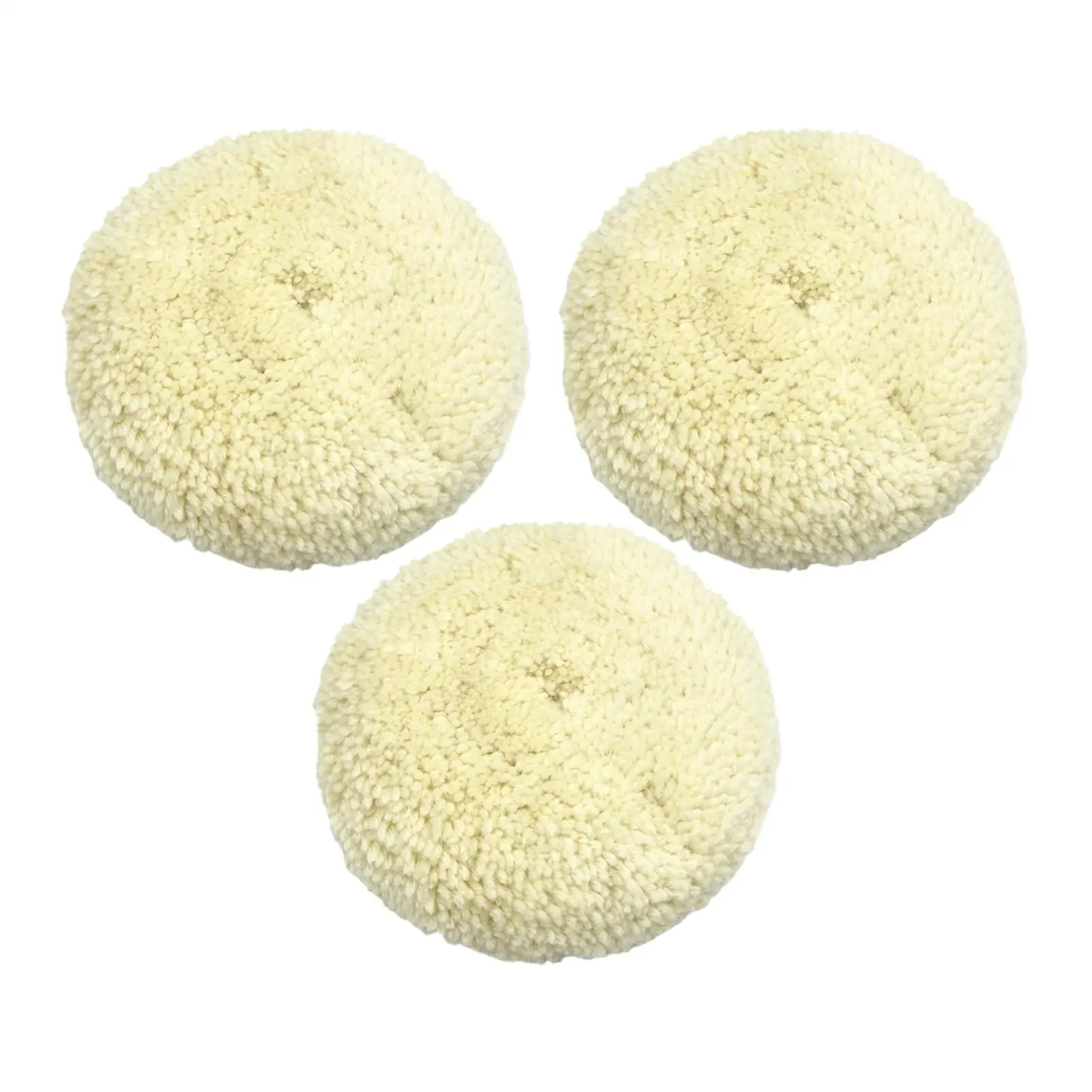 Wool Polishing Pad 6 Inches Reusable Polisher Attachment 3-pieces Wool Pad For Buffing For Compound Paint Restoration Automotive