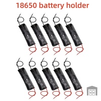 10pcs New Plastic 18650 Battery Storage Box Case 1 Slot Way DIY Batteries Clip Holder Container With Wire Lead For 18650 Battery
