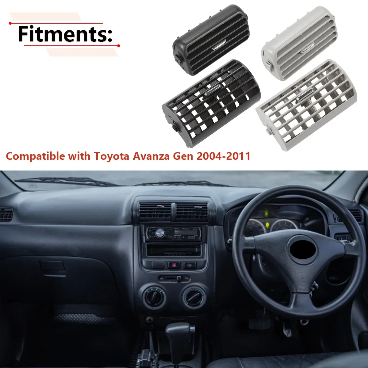 

Для Toyota Avanza Gen приборная панель, вентиляционное отверстие переменного тока, панель 2004 2005 2006 2007 2008 2009 2010 2011, решетка кондиционера