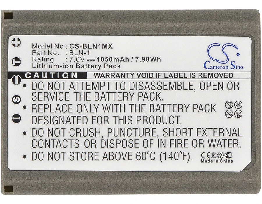 CameronSino Battery for Olympus E-M5 OM-D EM5 E-M1 II EM1 II fits Olympus BLN-1 Digital camera Batteries 750mAh 7.60V Li-ion