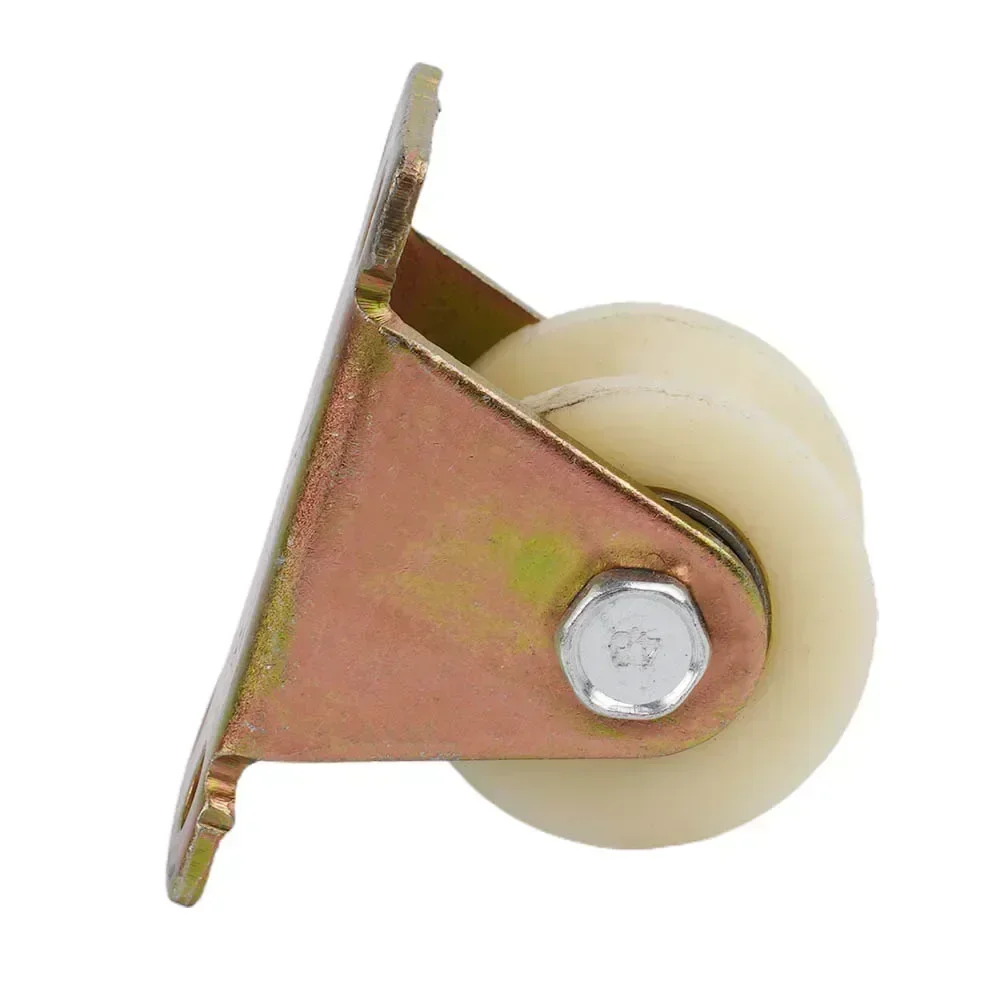 Puleggia per binario a rulli scanalata in nylon da 1 pz V / U V in nylon con supporto 30 mm 45 #   Rulli resistenti scanalati per porta Tacco scorrevole