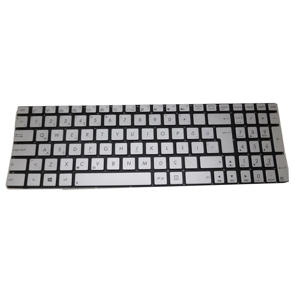 Laptop Keyboard For ASUS Q550JA Q550JK Q550JV Q550JX Q550LF CZ\GR\TR\UK Silver Without Frame With Backlit