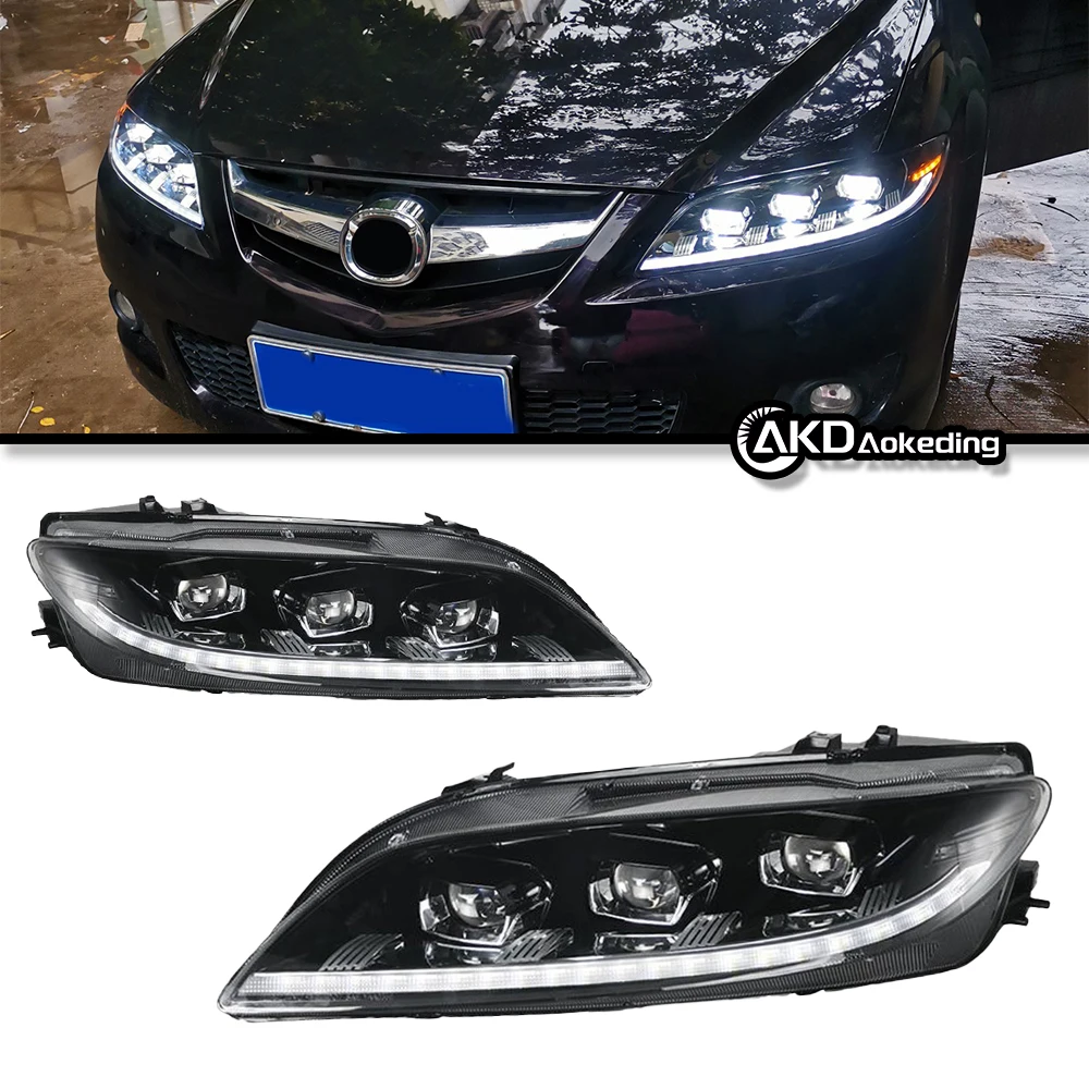 Auto Parts For Mazda 6 Headlights 2004-2015 latest Styling LED Headlights DRL upgrade angel eyes Car Accesorios Modified