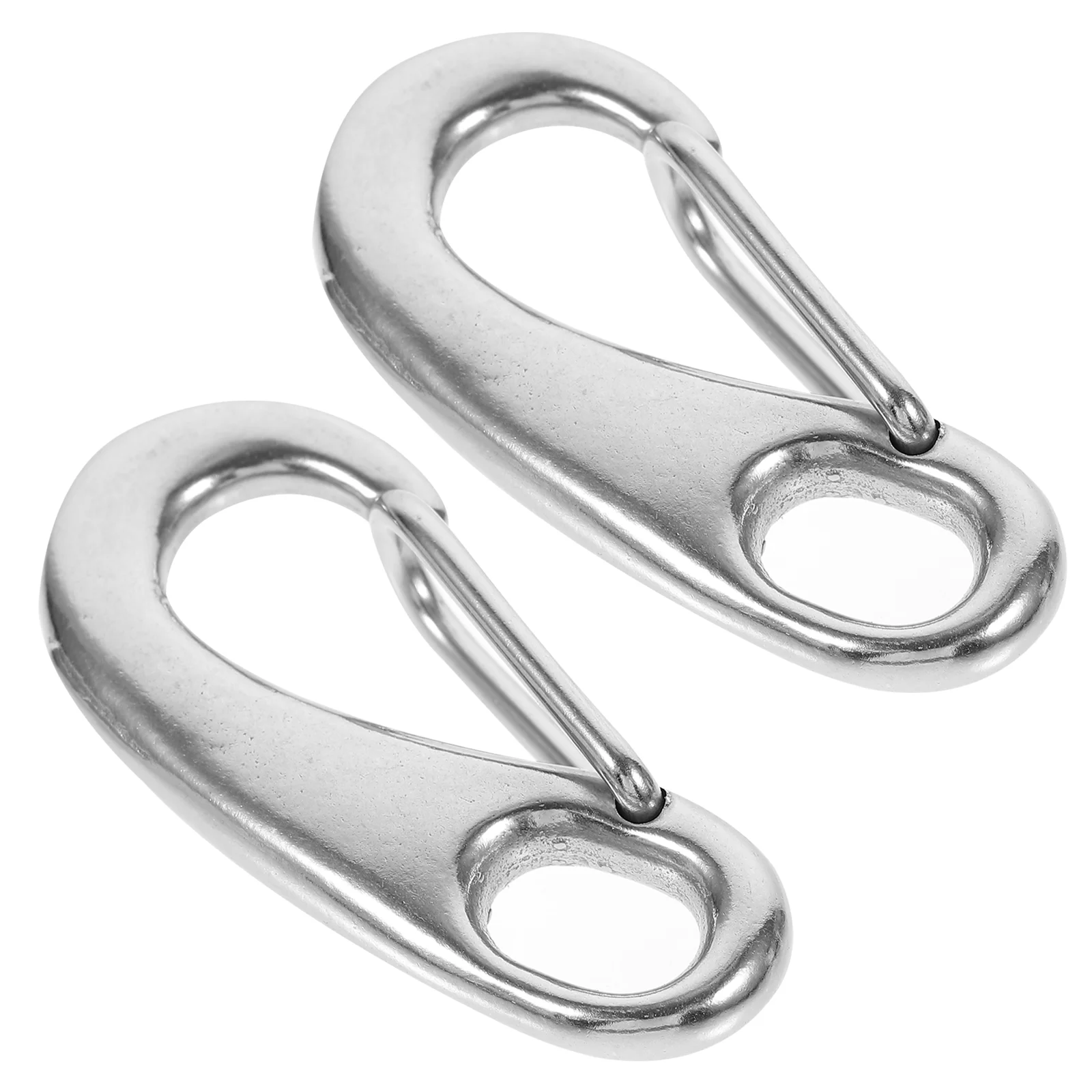 

2 Pcs Quick Buckle Climbing Rope Wire Quick-hanging Pet Chain Shackle Steel Egg Shape Lock Spring