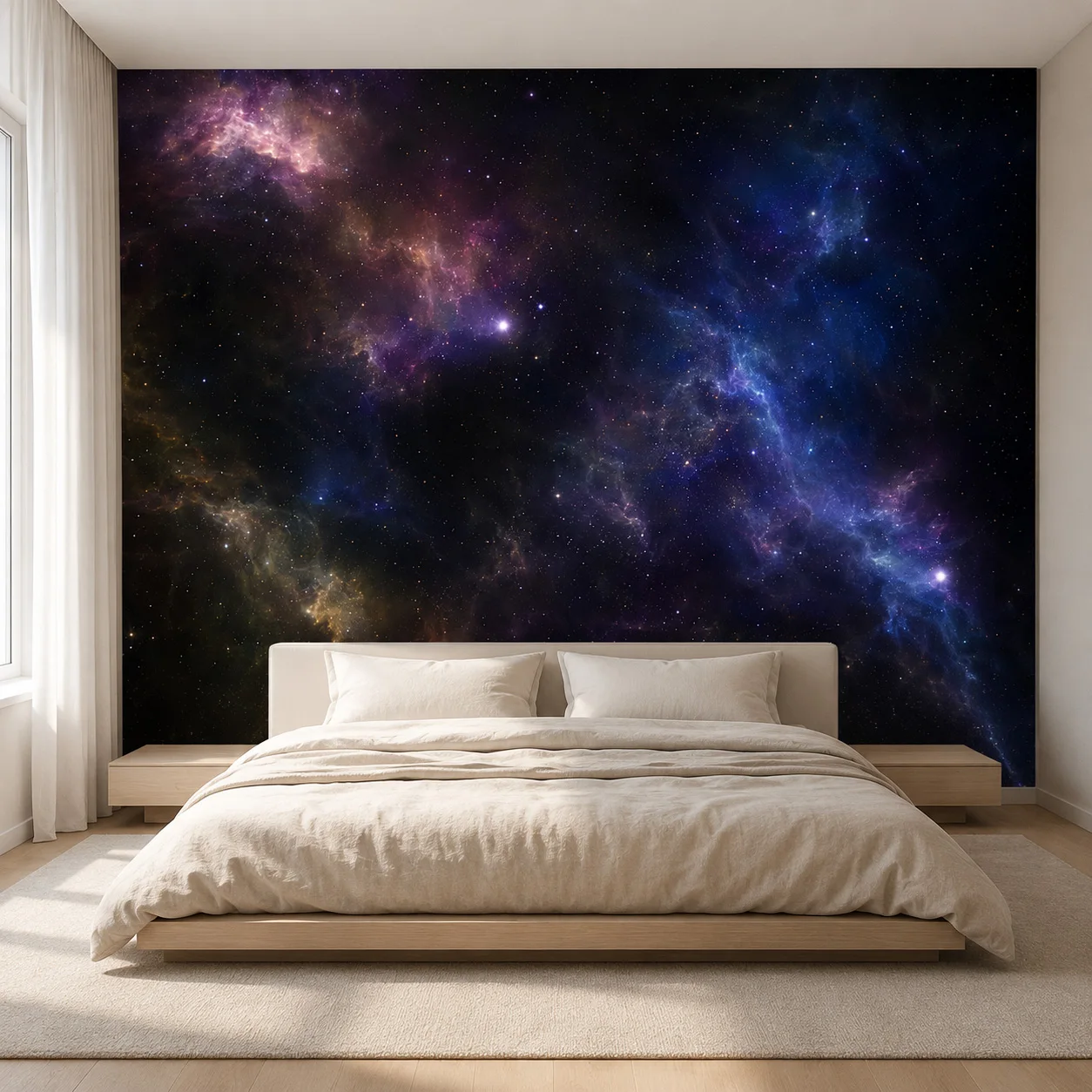 Galaxy Space Wall Mural Starry Nebula Wallpaper Cosmic Universe Bedroom Living Room Decor Requires Glue