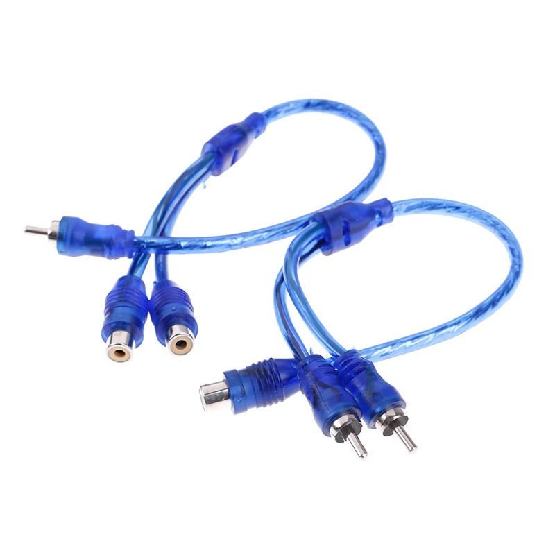 Car Audio Cable 1 Male To 2 Female / 1 Female RCA 2 Male Adapter Cable Wire Splitter Stereo Audio Signal Connector