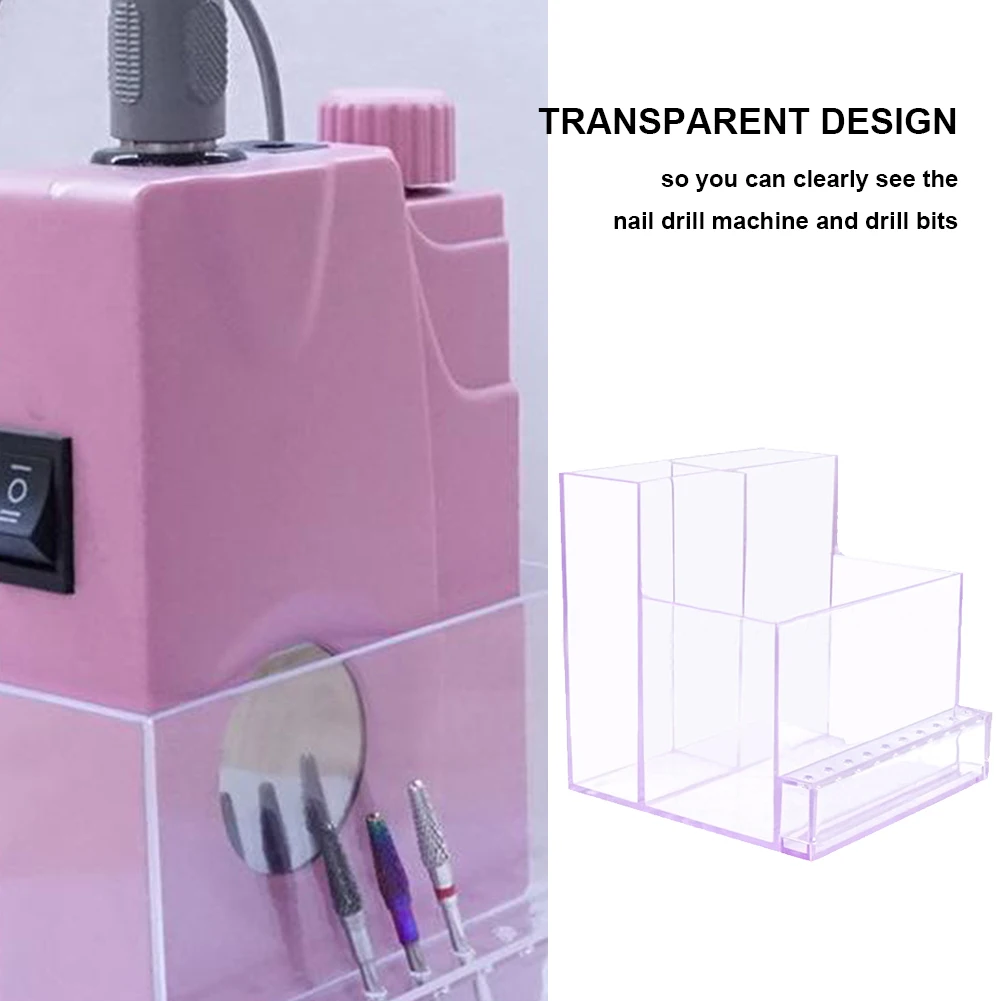 Transparent Nail Drill Bits Storage Rack 3-Row