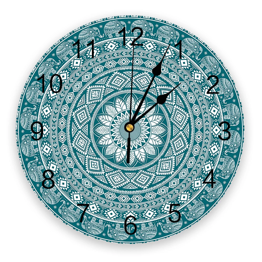 Bohemian Green Mandala 3D Wall Clock Modern Design Brief Living Room Decoration Kitchen Clock Art Wall Watch Home Decor