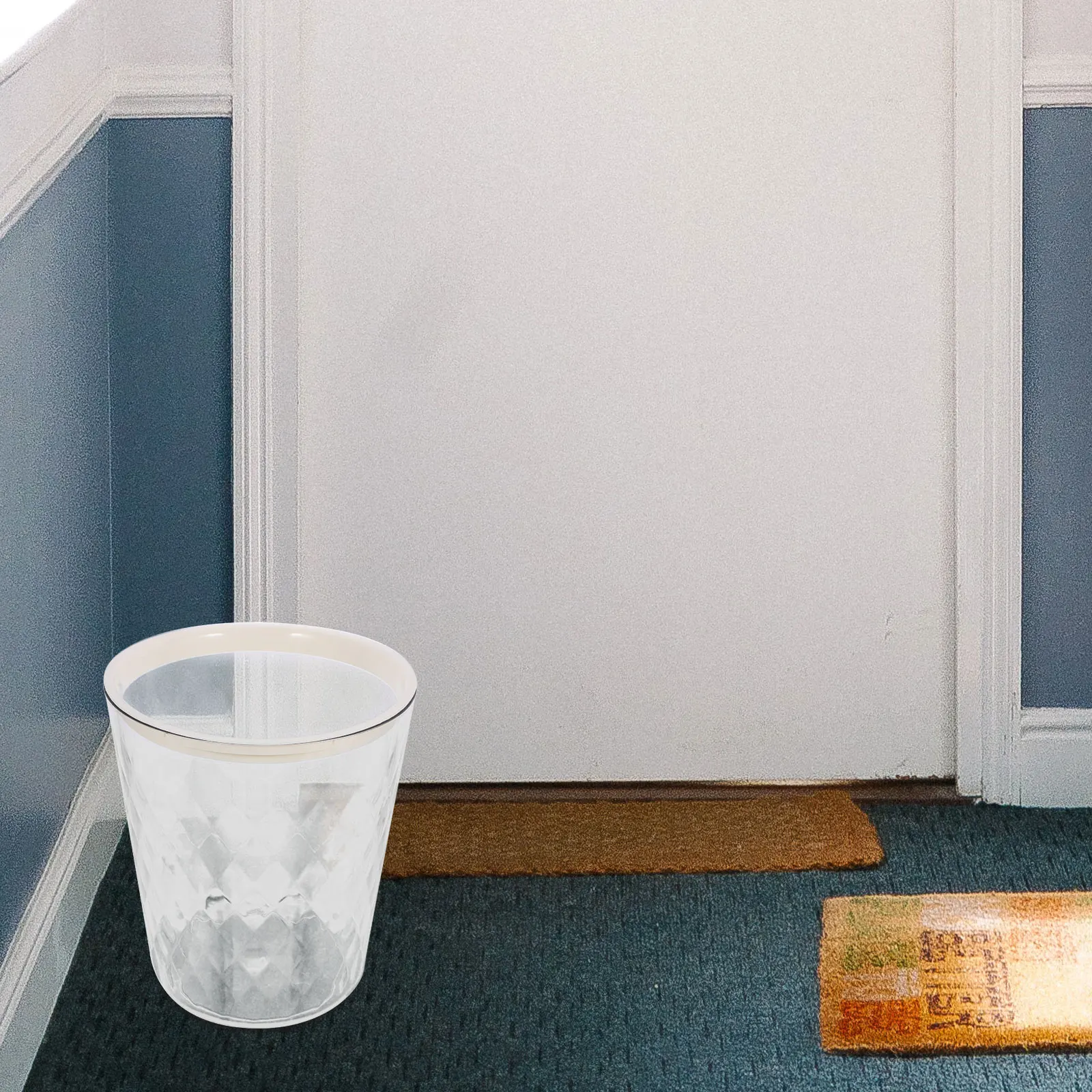 

Transparent Trash PET Waste Bin Modern Easy Clean Bedroom Living Room Bathroom Garbage Can Plastic HouseholdTrash