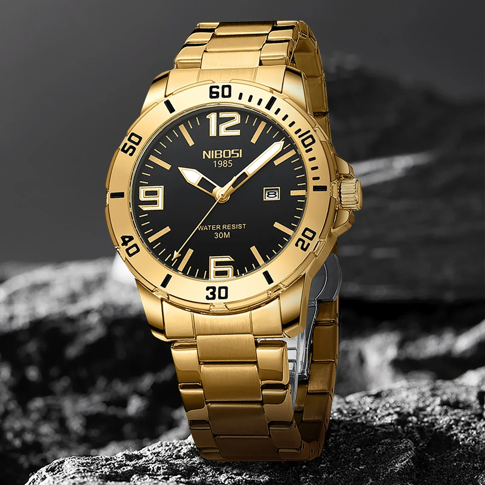 Orologio da uomo con movimento al quarzo analogico NIBOSI con cinturino in acciaio inossidabile orologio da lavoro luminoso di lusso di marca superiore per uomo Relogio