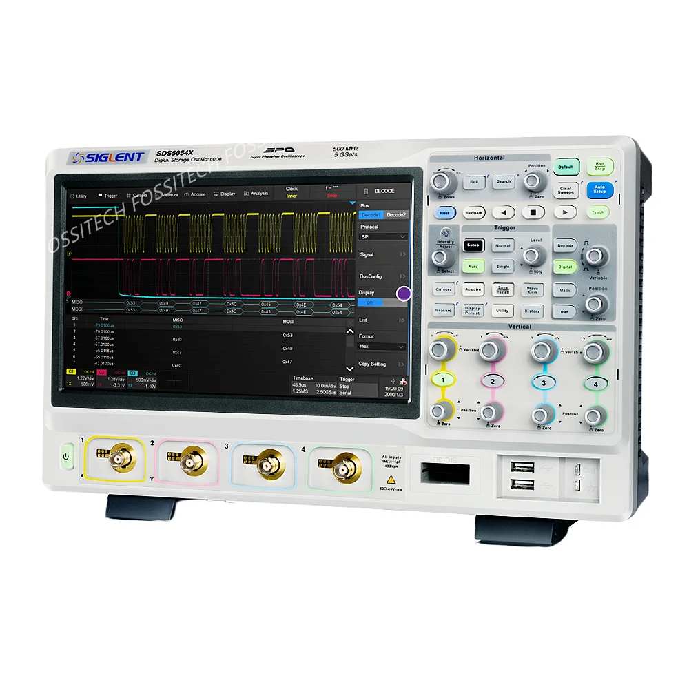 SIGLENT-osciloscopio de almacenamiento Digital, SDS5034X, SDS5054X, SDS5104X, 350MHz, 1GHz, 4 canales, 5GSa/s, 500"