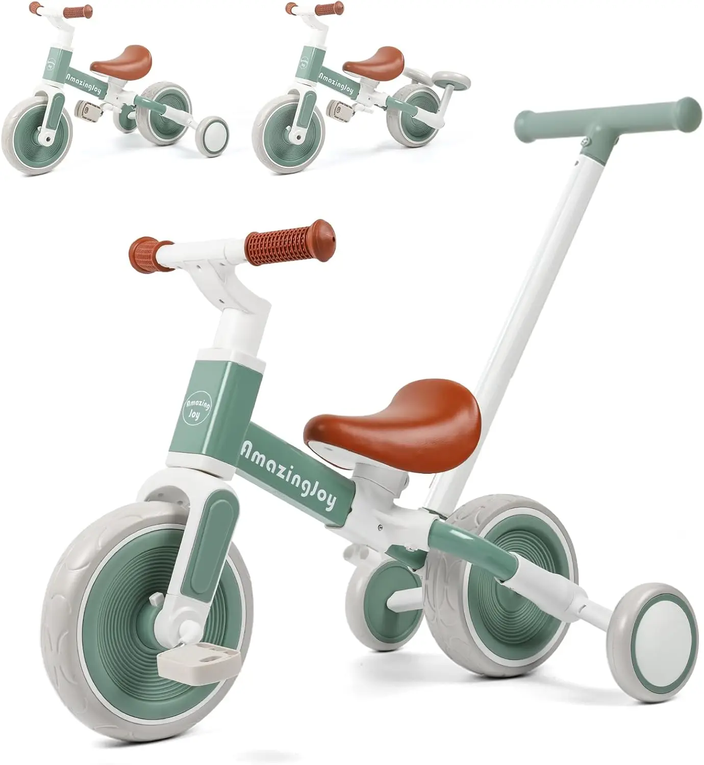 

6-in-1 Toddler Tricycle with Adjustable Seat and Training Wheels, Balance Bike for Kids 18 Months to 4 Years Old