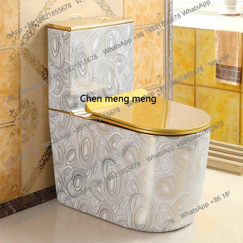 

MF European-style household golden toilet, super swirl siphon, silent flush toilet, , personalized toilet