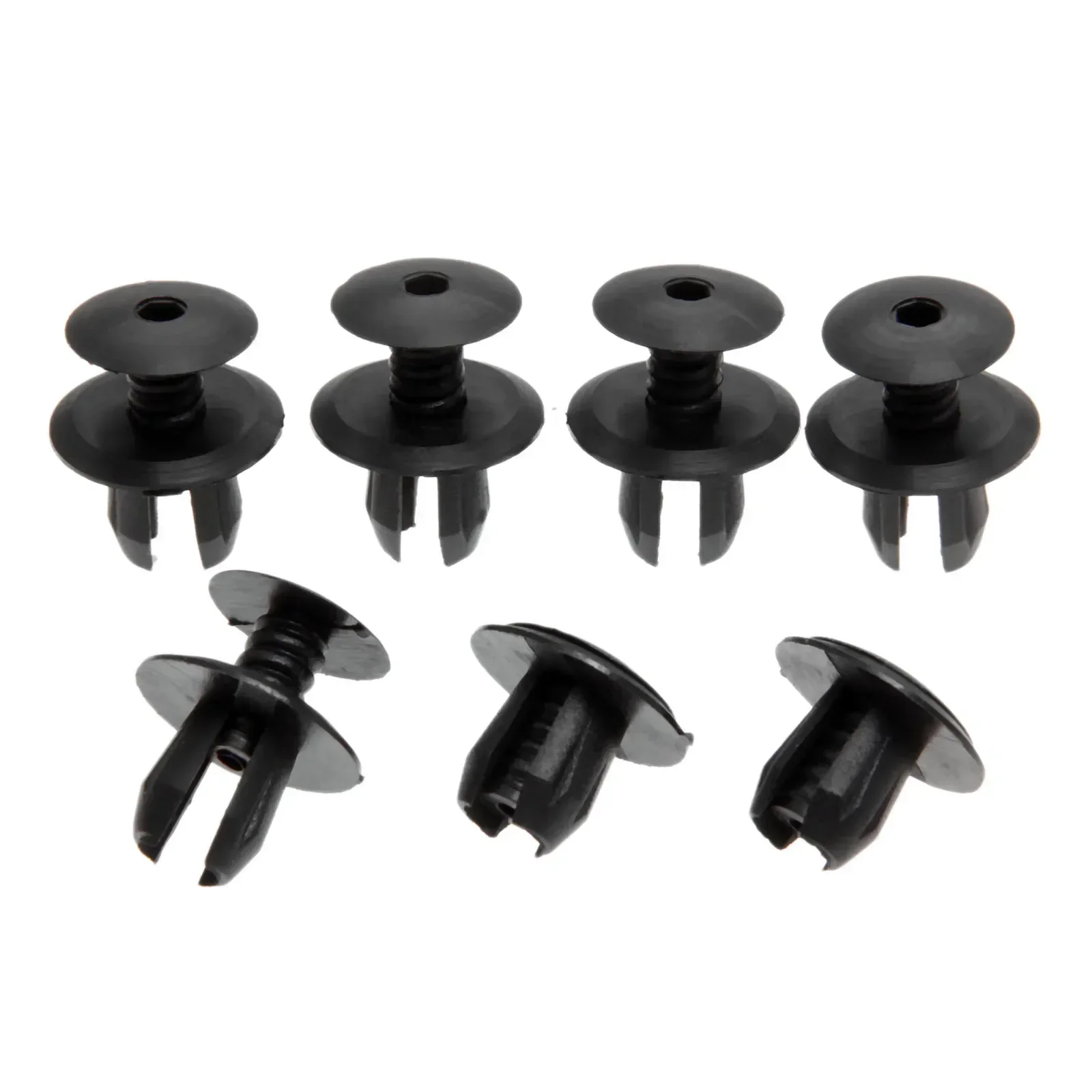 50Pcs Auto Fastener Trim Panel Lining Clips Car Black Plastic Rivets Fit 9mm Hole for T4 T5 Transporter Eurovan